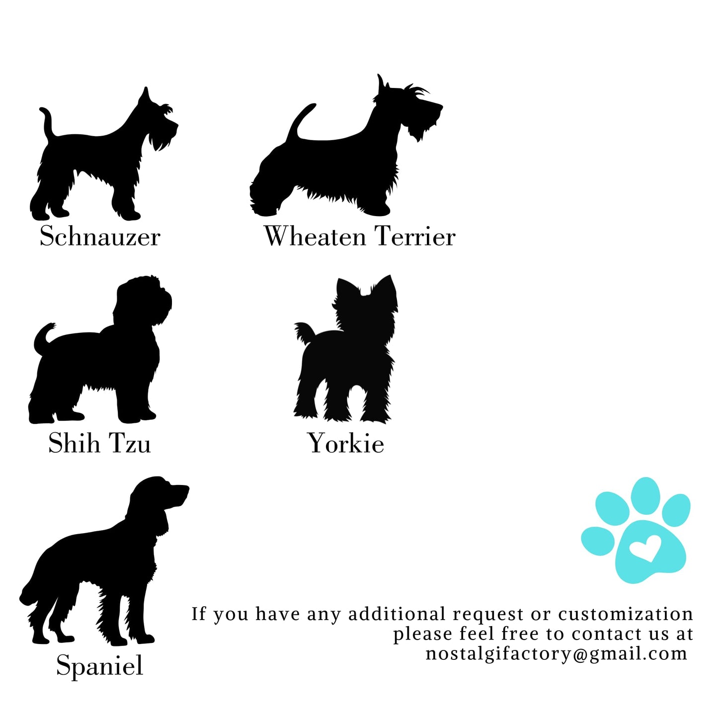 Custom Dog Silhouette Stickers | All Breeds | Car Decals | Dogs With Name | Dog Lover | Vinyl Sticker | Dog Decal - Nostalgi Factory