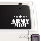 Army Mom Car Decal | Military Pride Vinyl Sticker with Stars | 5 Color Options | Permanent Adhesive Nostalgi Factory