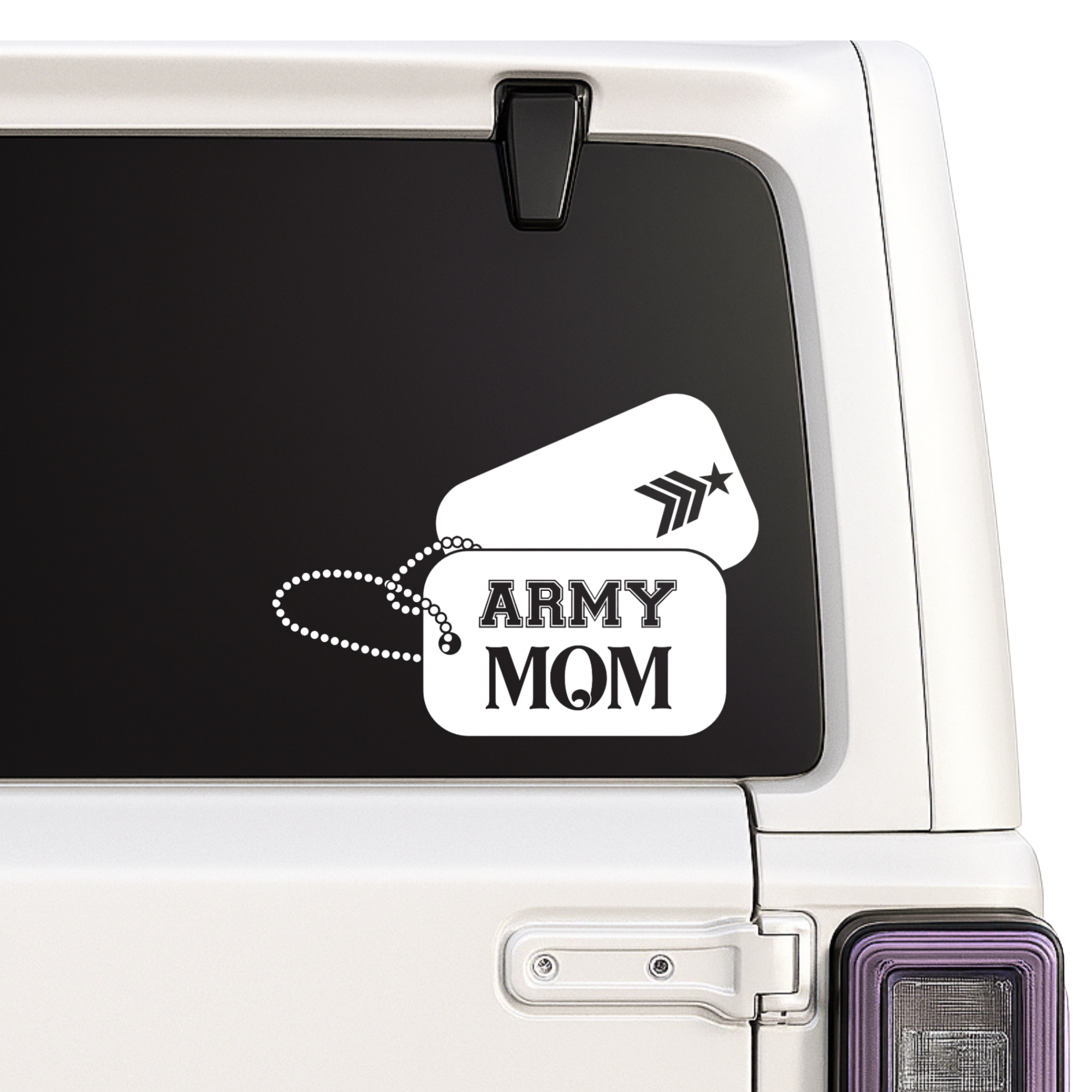 Army Mom Decal – Military Dog Tags | Car Window Vinyl
