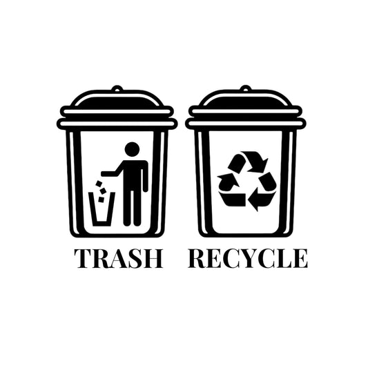 Trash and Recycle Bin Decal Sticker | 5 Colors Available | Application Instructions Included - Nostalgi Factory
