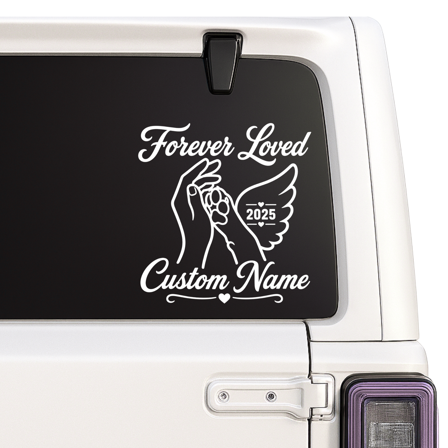 Forever Loved Pet Memorial Vinyl Decal | Custom Name | Waterproof Background-Free Design Nostalgi Factory