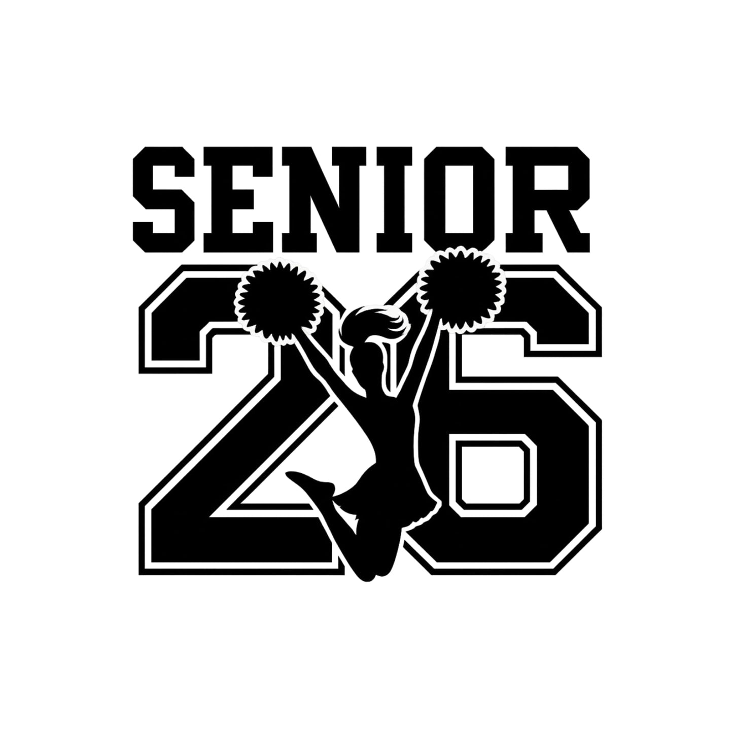 Senior 2026 Car Window Decal, Cheerleader Design Vinyl Sticker, Multiple Colors Available - Nostalgi Factory