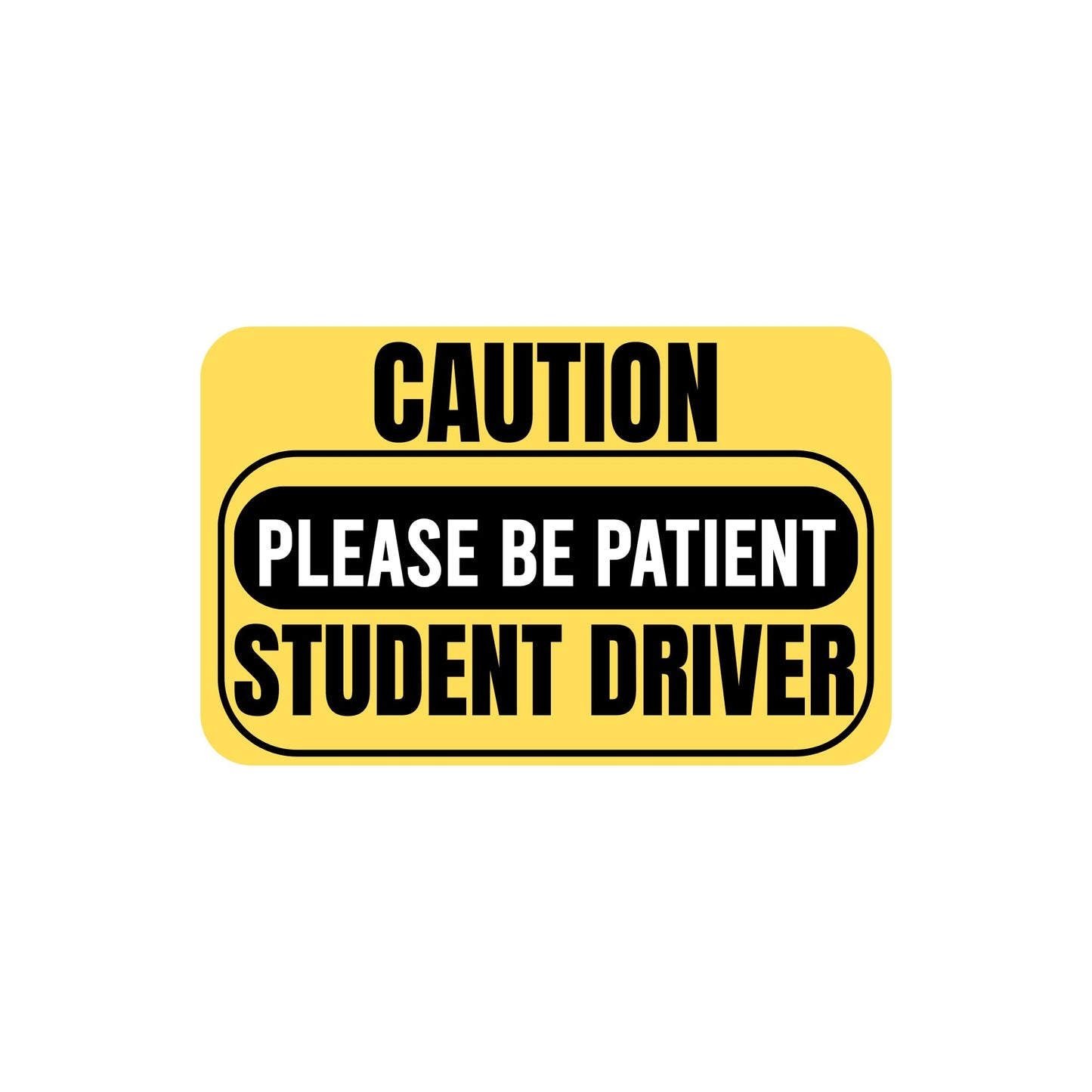 Non-Magnetic Caution Student Driver Stickers | Waterproof Removable Vinyl Decals for Cars & Windows | Made in USA (10x6 inches, 2-Pack) - Nostalgi Factory