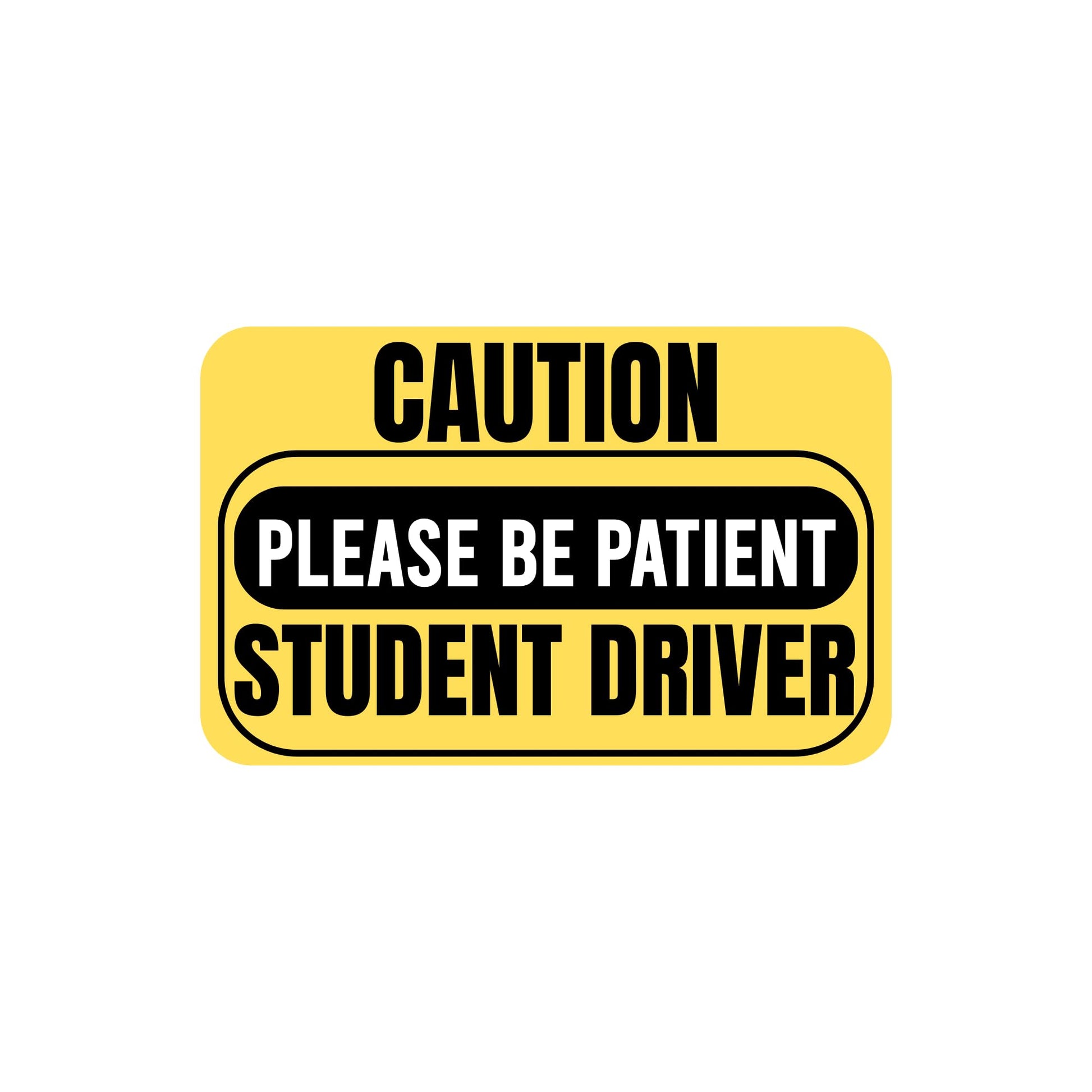 Non-Magnetic Caution Student Driver Stickers | Waterproof Removable Vinyl Decals for Cars & Windows | Made in USA (10x6 inches, 2-Pack) - Nostalgi Factory