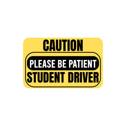 Non-Magnetic Caution Student Driver Stickers | Waterproof Removable Vinyl Decals for Cars & Windows | Made in USA (10x6 inches, 2-Pack) - Nostalgi Factory
