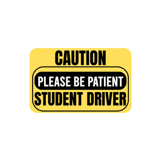 Non-Magnetic Caution Student Driver Stickers | Waterproof Removable Vinyl Decals for Cars & Windows | Made in USA (10x6 inches, 2-Pack) - Nostalgi Factory