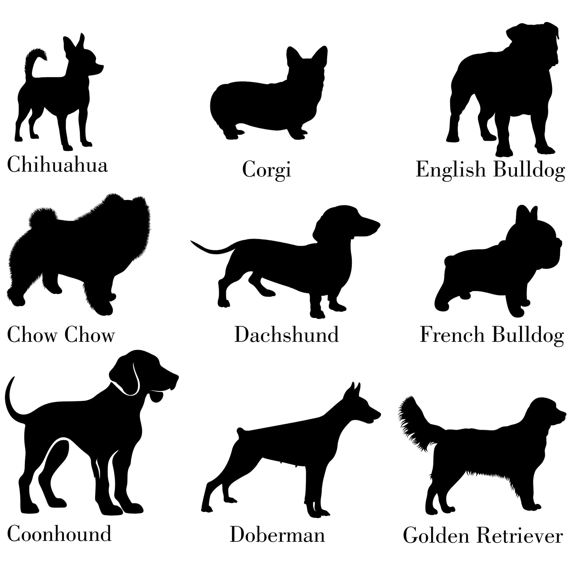 Custom Dog Silhouette Stickers | All Breeds | Car Decals | Dogs With Name | Dog Lover | Vinyl Sticker | Dog Decal - Nostalgi Factory