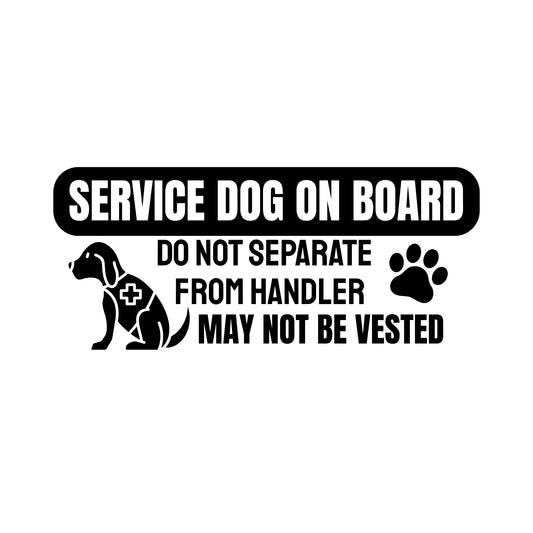 Service Dog On Board Car Decal | Vinyl Warning Sticker | Do Not Separate From Handler | Multiple Colors Available | Pet On Board - Nostalgi Factory