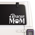 Pet Rescue Mom Car Decal | Vinyl Pet Sticker with Paw Print | Multiple Colors Available | Handcrafted in USA Nostalgi Factory