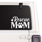 Pet Rescue Mom Car Decal | Vinyl Pet Sticker with Paw Print | Multiple Colors Available | Handcrafted in USA Nostalgi Factory