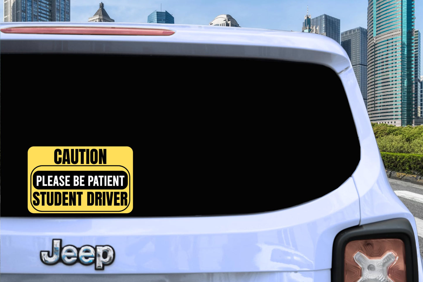 Non-Magnetic Caution Student Driver Stickers | Waterproof Removable Vinyl Decals for Cars & Windows | Made in USA (10x6 inches, 2-Pack) - Nostalgi Factory