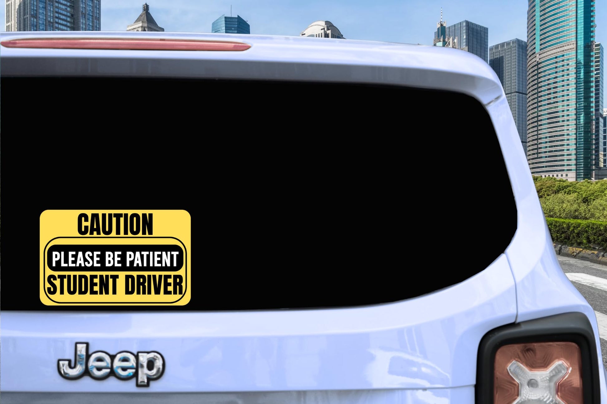 Non-Magnetic Caution Student Driver Stickers | Waterproof Removable Vinyl Decals for Cars & Windows | Made in USA (10x6 inches, 2-Pack) - Nostalgi Factory