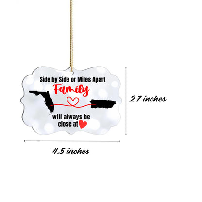 Personalized Christmas Ornament for Distant Friends and Family | Custom Ornament for Those Miles Apart | Close at Heart | Any Two States | Sentimental Gift - Nostalgi Factory