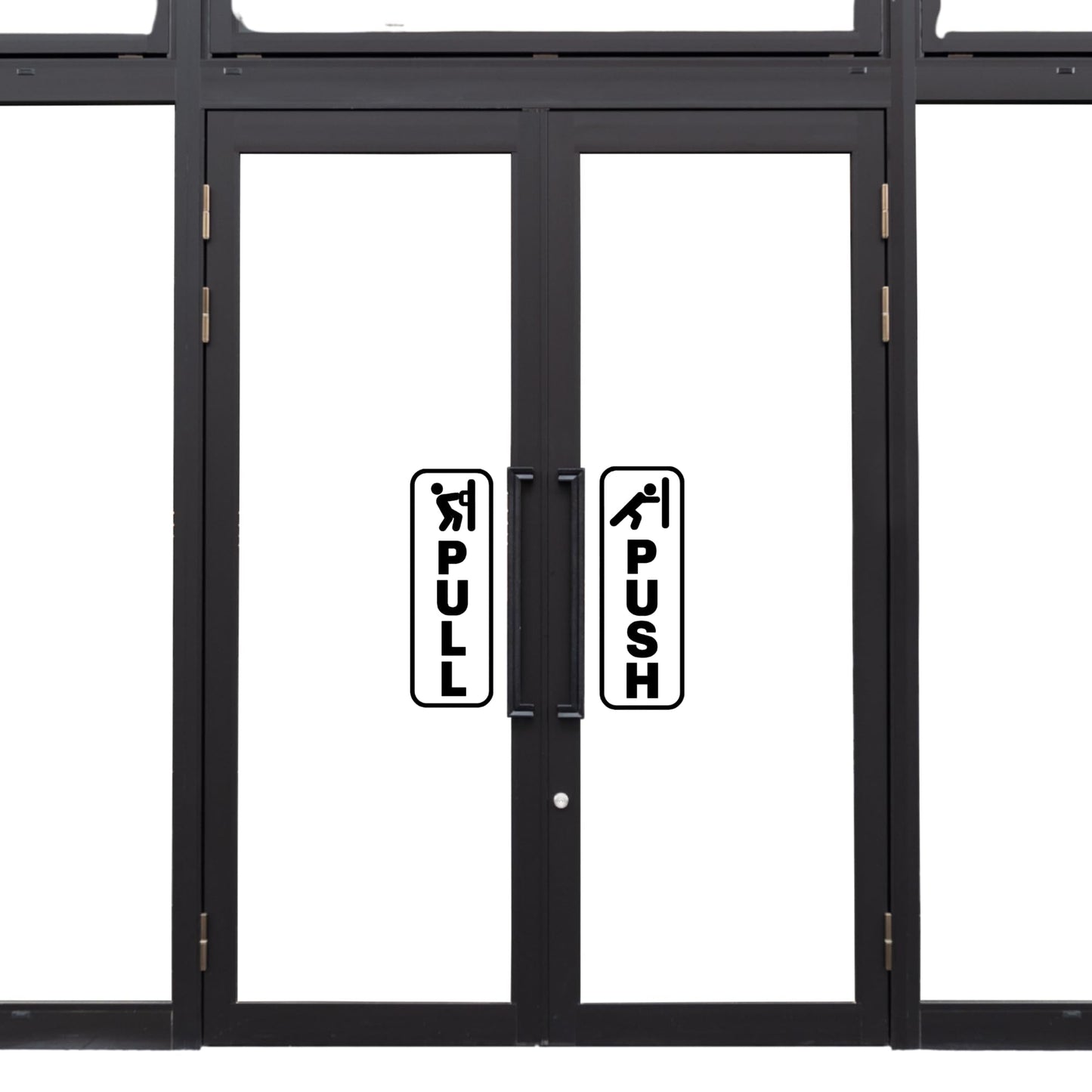 Pull Push Door Signs with Vinyl Decals, Black Frame, Multiple Colors Available - Nostalgi Factory