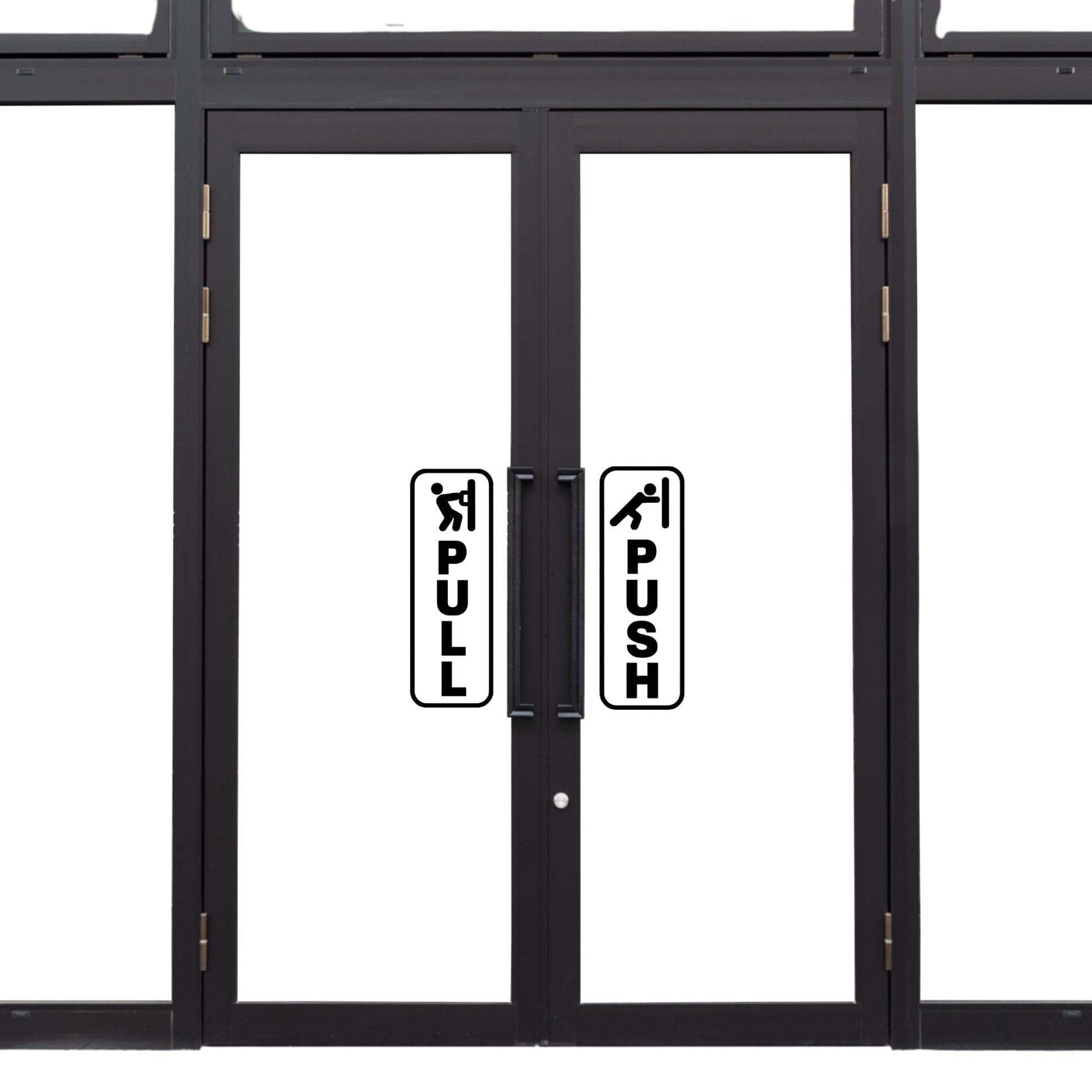 Pull Push Door Signs with Vinyl Decals, Black Frame, Multiple Colors Available - Nostalgi Factory