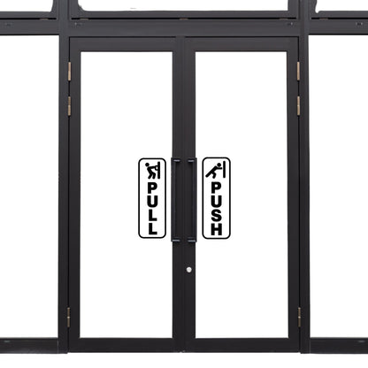 Pull Push Door Signs with Vinyl Decals, Black Frame, Multiple Colors Available - Nostalgi Factory