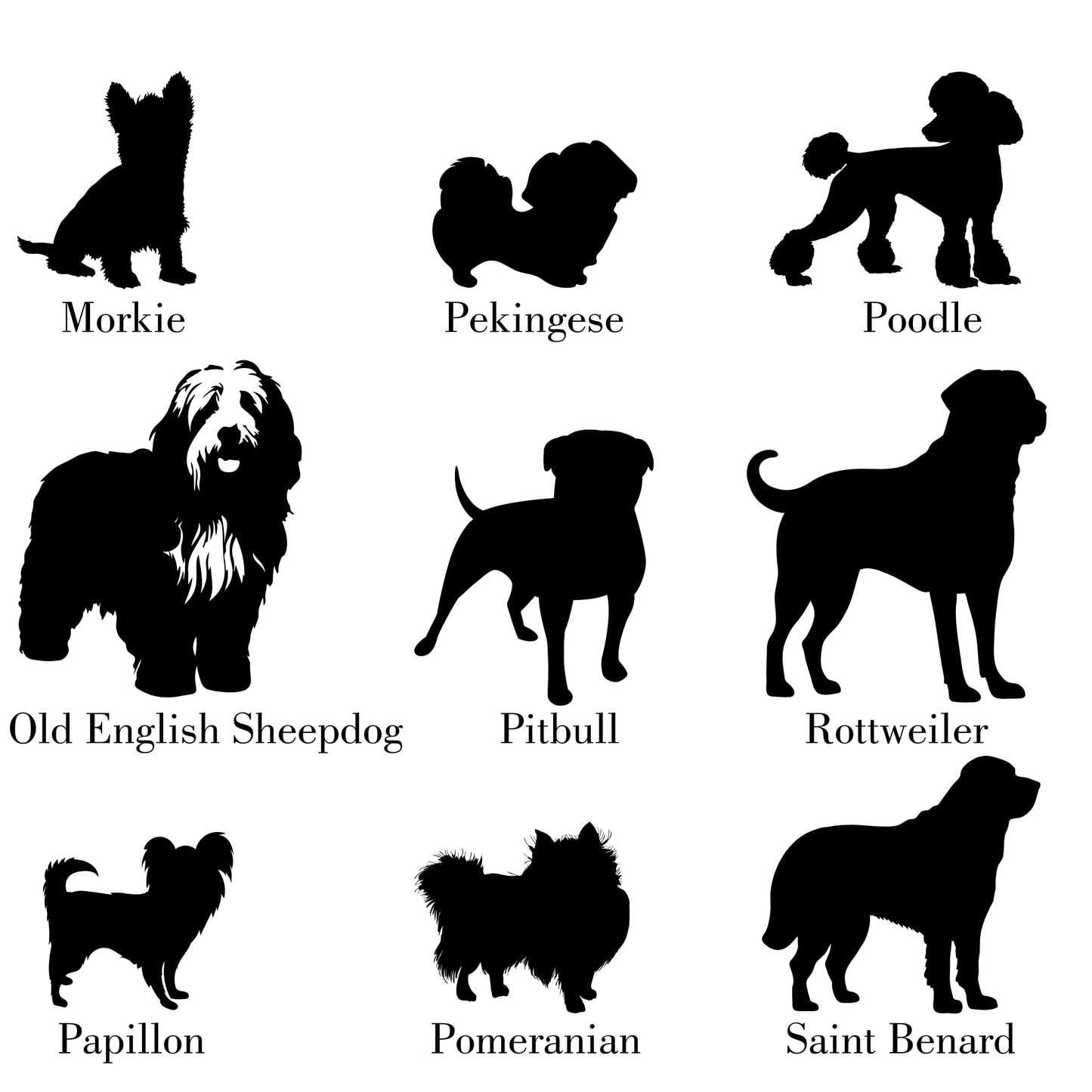 Custom Dog Silhouette Stickers | All Breeds | Car Decals | Dogs With Name | Dog Lover | Vinyl Sticker | Dog Decal - Nostalgi Factory