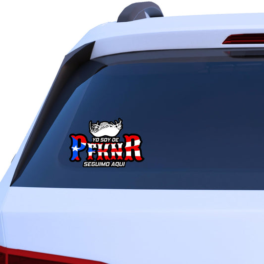 PFKNR Waterproof Sticker | Puerto Rican Pride | Sticker | Car Window | Laptop | Tumbler | PR Flag Blue and Red Design - Nostalgi Factory
