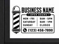 Barbershop Business Hours Decal – Custom Vinyl Window Decal