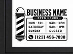 Barbershop Business Hours Decal – Custom Vinyl Window Decal