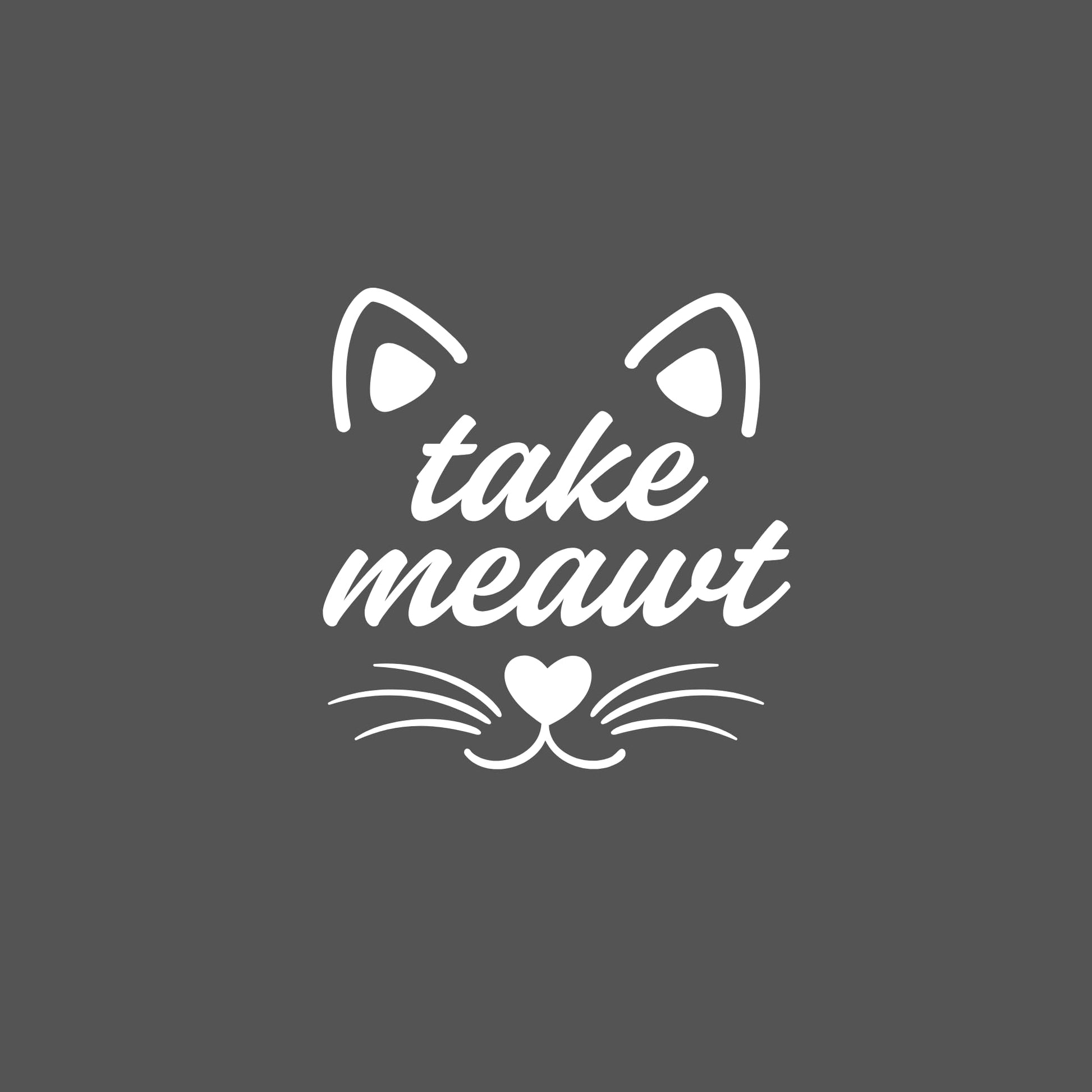 Take Meawt Cat Face Vinyl Decal for Trash Cans | Multiple Colors Available - Nostalgi Factory