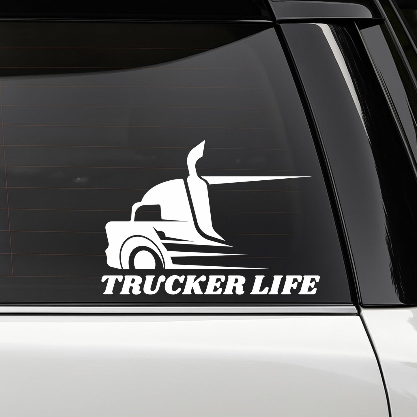 Trucker Life Vinyl Decal Car Window Sticker | Semi Truck Design | 5 Colors Available - Nostalgi Factory