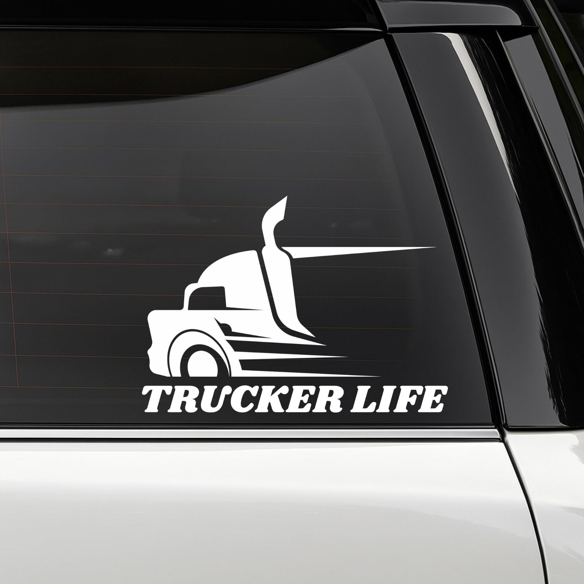 Trucker Life Vinyl Decal Car Window Sticker | Semi Truck Design | 5 Colors Available - Nostalgi Factory