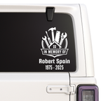 In Memory Of Custom Name Design | Handyman Tools Memorial Car Window Decal | Vinyl Sticker Generic