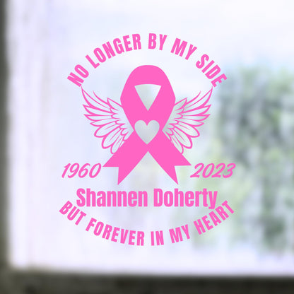 Custom Memorial | Breast Cancer Pink Ribbon | Car Decal | Wings Design | Personalized In Memory Vinyl Sticker - Nostalgi Factory