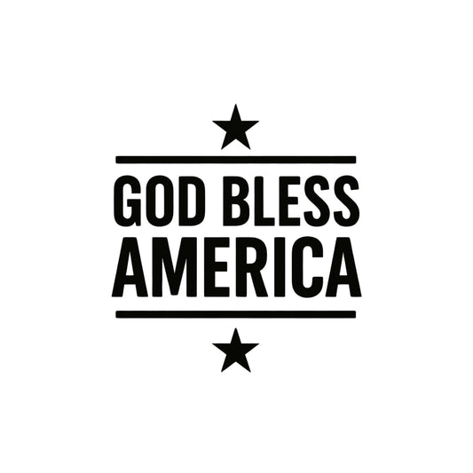 God Bless America Patriotic Car Decal | Vinyl Window Sticker with Stars | Permanent Adhesive - Nostalgi Factory