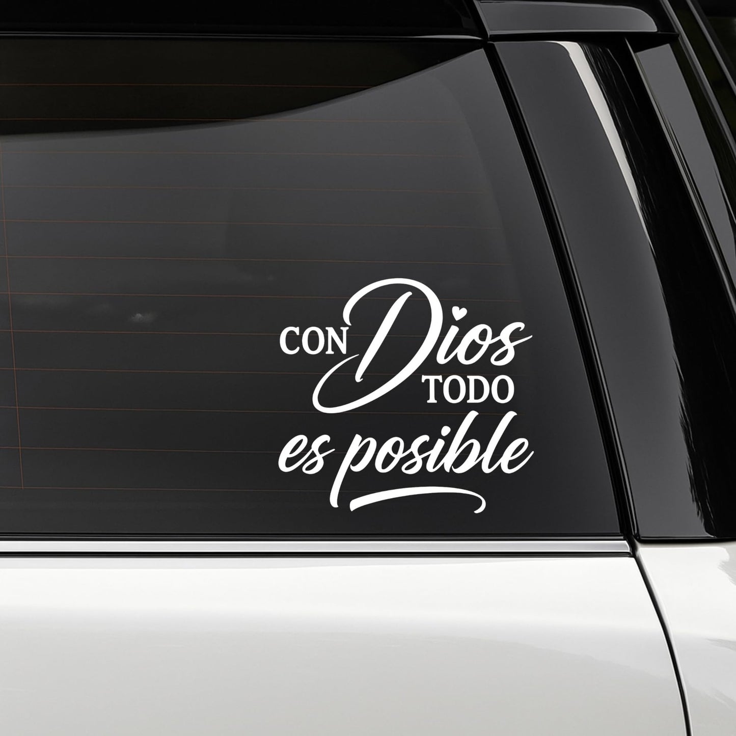 Spanish Inspirational Car Decal | Con Dios Todo Es Posible | Vinyl Sticker | Multiple Colors Available | Faith Decal - Nostalgi Factory