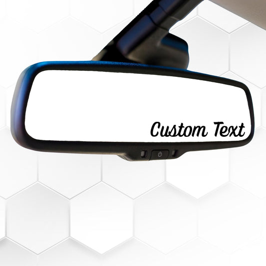 Custom Text Car Mirror Decal | Heart Design | Multiple Colors Available - Nostalgi Factory