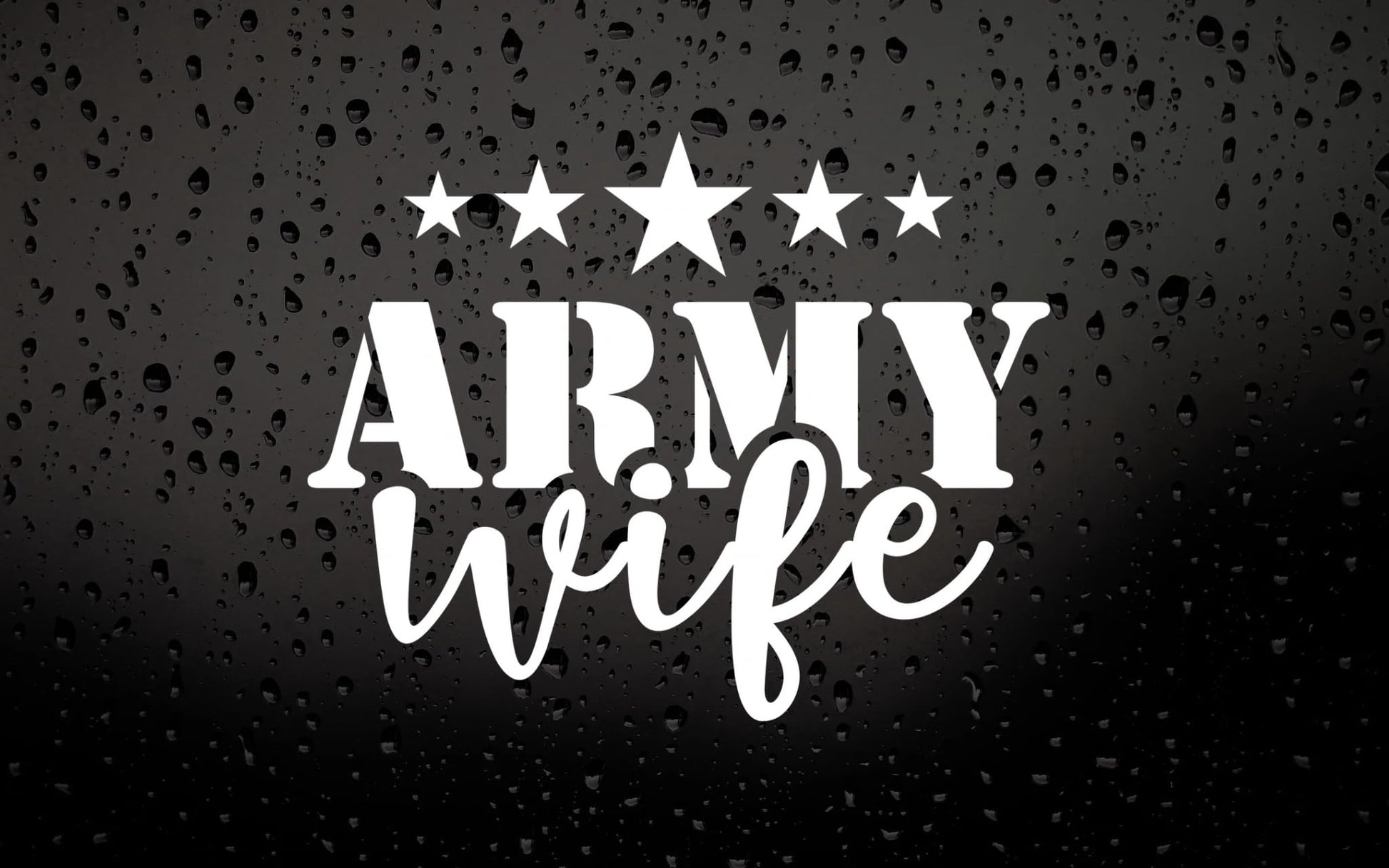 Army Wife Vinyl Car Decal with Stars | Military Support Sticker | Multiple Colors Available - Nostalgi Factory