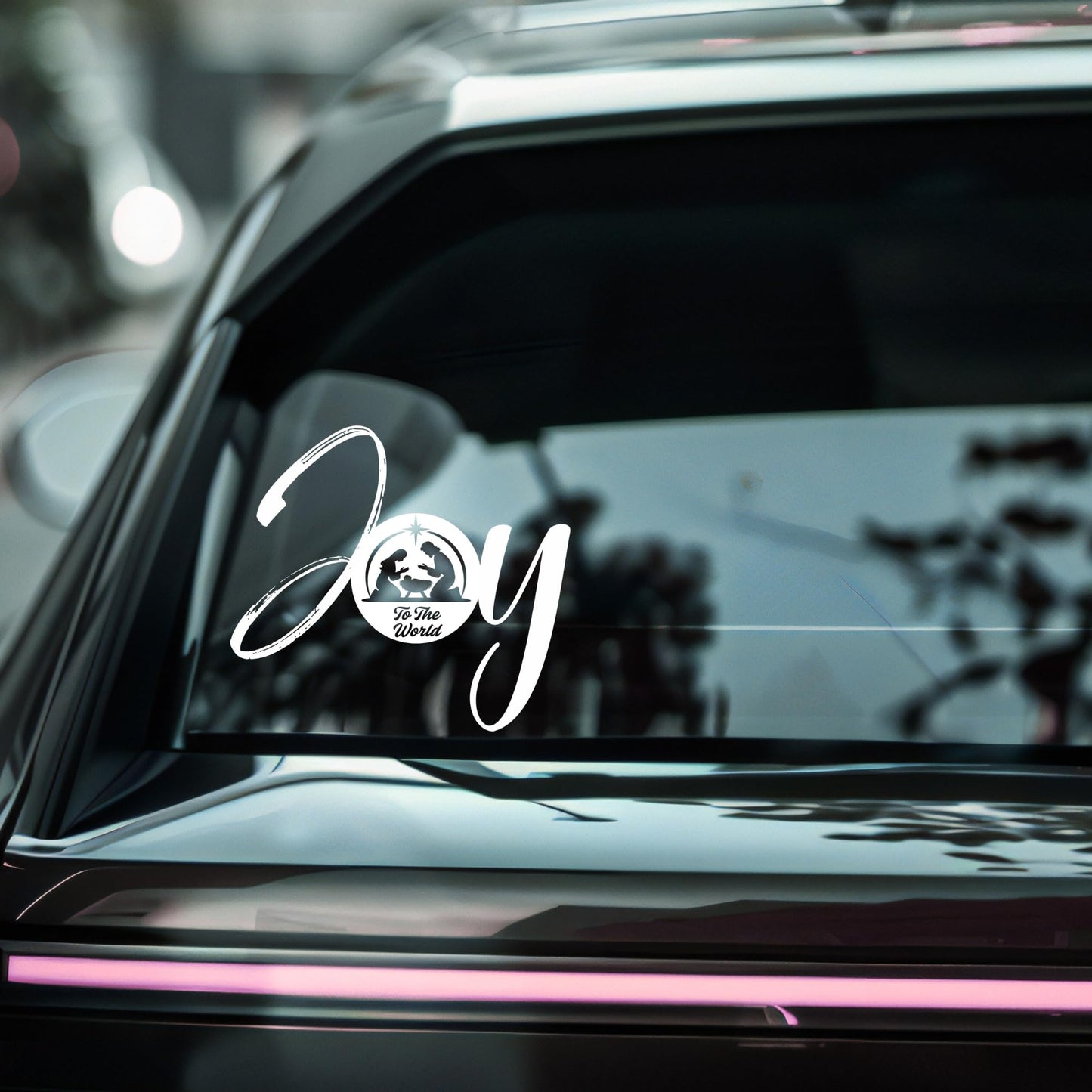 Joy to the World Nativity Scene Car Decal | Religious Christmas Vinyl Sticker | Available in 5 Colors - Nostalgi Factory