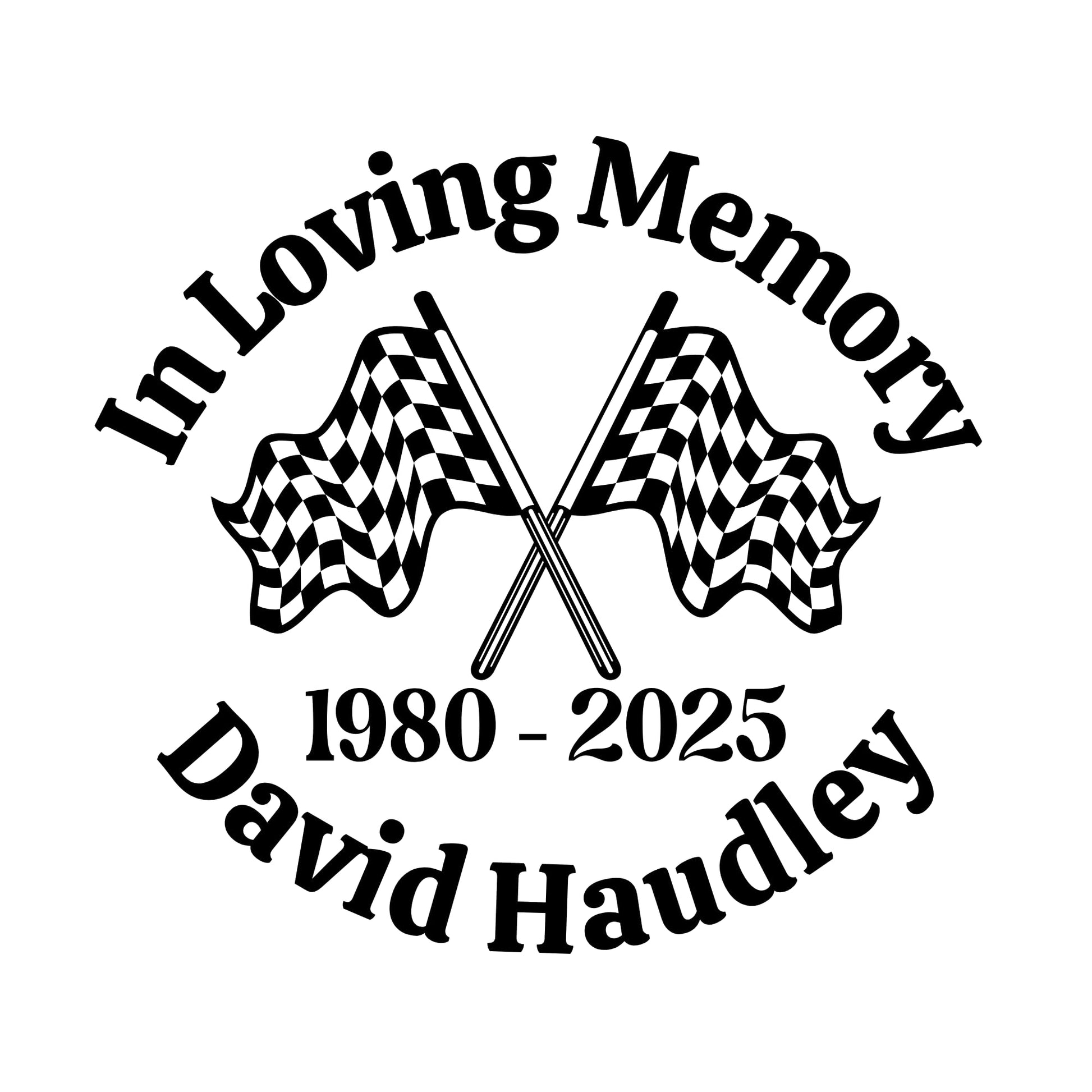 Custom Racing Flag Memorial Car Decal – In Loving Memory Tribute | Vinyl Window Sticker | Multiple Colors Available - Nostalgi Factory