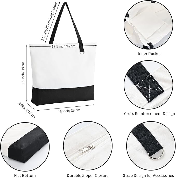 Perreo Baby Canvas Tote Bag | Black and White | 18.5x15x3.9 inches | Reinforced Bottom with Inner Pocket | Dancing Frogs Perreo | Puerto Rico | Coqui Couples Dancing - Nostalgi Factory