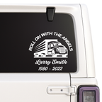 Trucker Memorial Decal | Roll On With The Angels | Custom Name & Dates | 12 Colors Available Nostalgi Factory