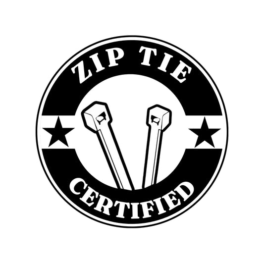 Zip Tie Certified | Vinyl Decal | Sticker | Tool Box Stickers | Zip Ties | Application Instructions Included - Nostalgi Factory