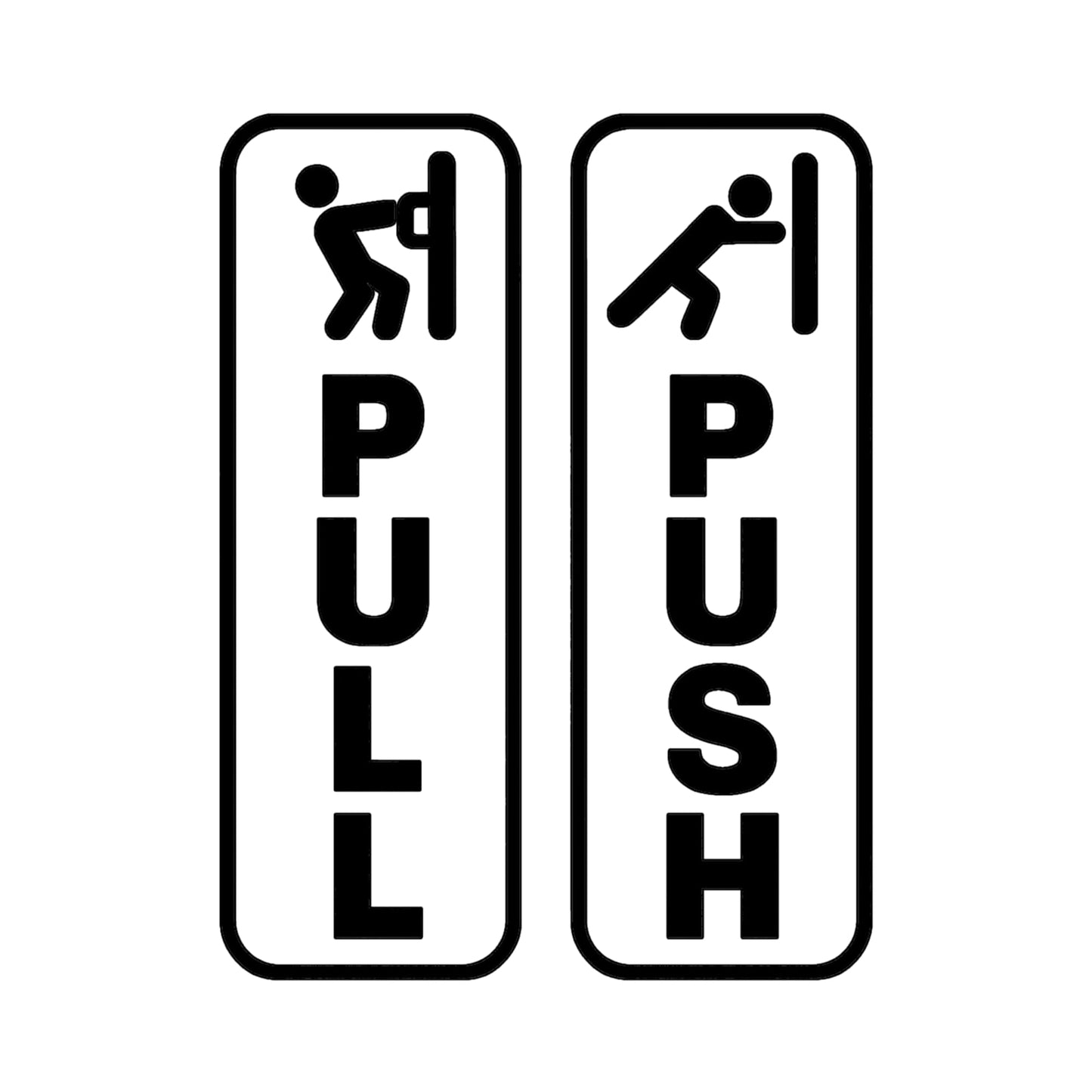 Pull Push Door Signs with Vinyl Decals, Black Frame, Multiple Colors Available - Nostalgi Factory