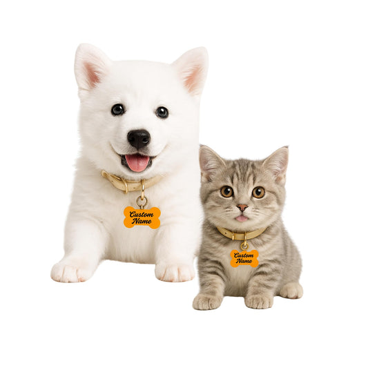 Personalized Pet ID NameTag | Bone Shaped | Multiple Colors Available | Custom Name Tag for Dogs and Cats