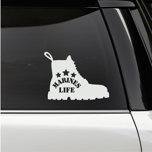 Military Service Boot Decal | Army | Navy | Marines | Air Force Life | 3-Star Combat Boot Design | - Nostalgi Factory