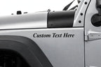Custom Jeep Fender Decal - Personalized Side Cowl Text Decal - Custom Text Here Jeep Name Sticker - Premium Vinyl Decal - Made in USA