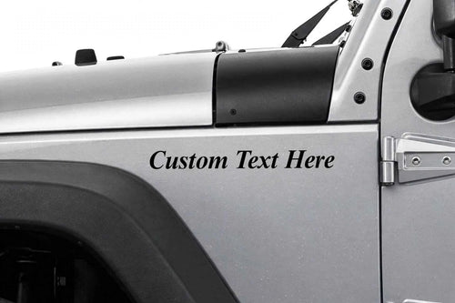 Custom Jeep Fender Decal - Personalized Side Cowl Text Decal - Custom Text Here Jeep Name Sticker - Premium Vinyl Decal - Made in USA