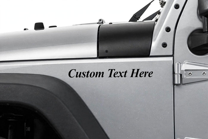 Custom Jeep Fender Decal - Personalized Side Cowl Text Decal - Custom Text Here Jeep Name Sticker - Premium Vinyl Decal - Made in USA