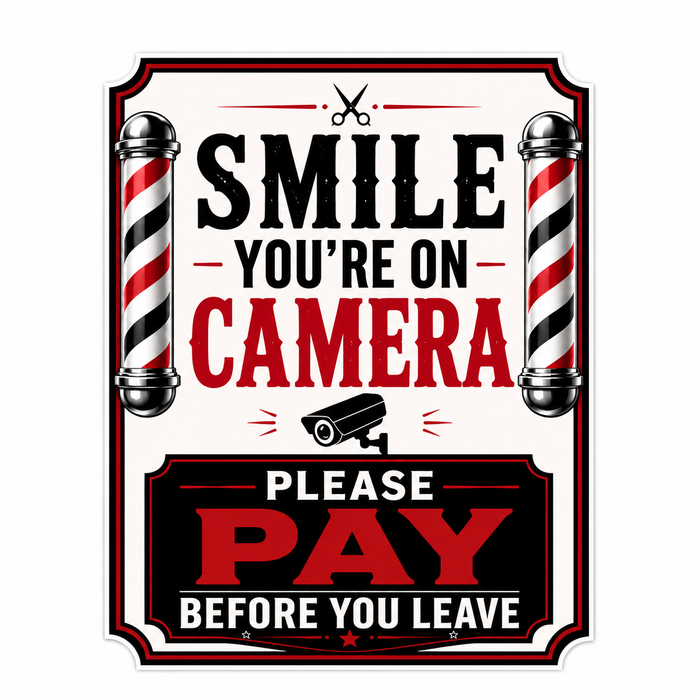 Smile You're On Camera – Barber Shop Sticker Nostalgi Factory