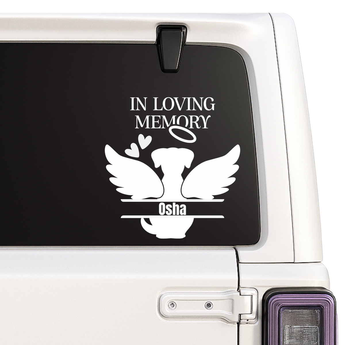 Pet Memorial Decal | Dog Angel Wings | In Loving Memory Custom Name | 9 Colors | Memorial Car Decal Nostalgi Factory