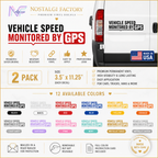 Vehicle Speed Monitored by GPS Vinyl Decal Sticker | 2-Pack | Nostalgi Factory