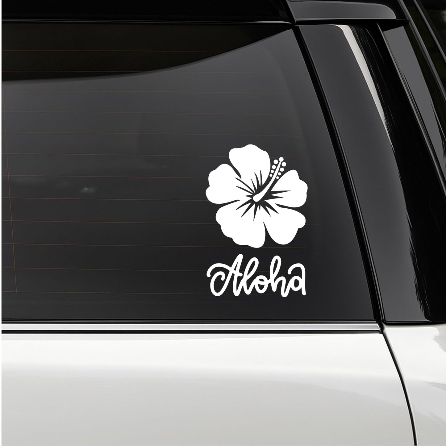 Hawaiian Hibiscus Flower Aloha Car Decal | Permanent Vinyl Sticker | Available in 5 Colors - Nostalgi Factory