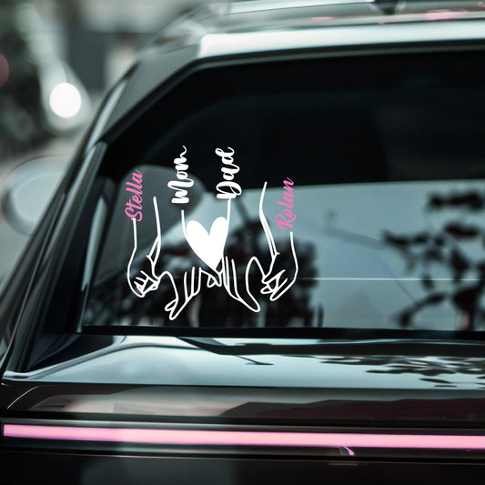 Personalized Family Car Decal | Car Window Sticker | Vinyl Decal for Frame | Multiple Colors Available | Application Instructions Included - Nostalgi Factory