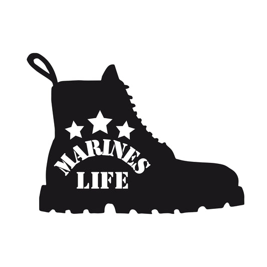 Military Service Boot Decal | Army | Navy | Marines | Air Force Life | 3-Star Combat Boot Design | - Nostalgi Factory